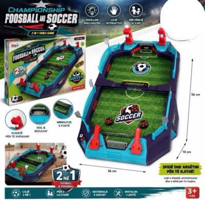 Lojë Tavoline 2 në 1 – Futboll & Foosball për Fëmijë