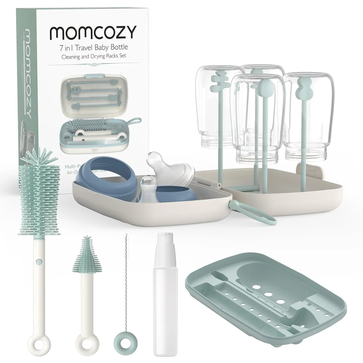 Set pastrimi shishesh për bebe Momcozy 7 në 1