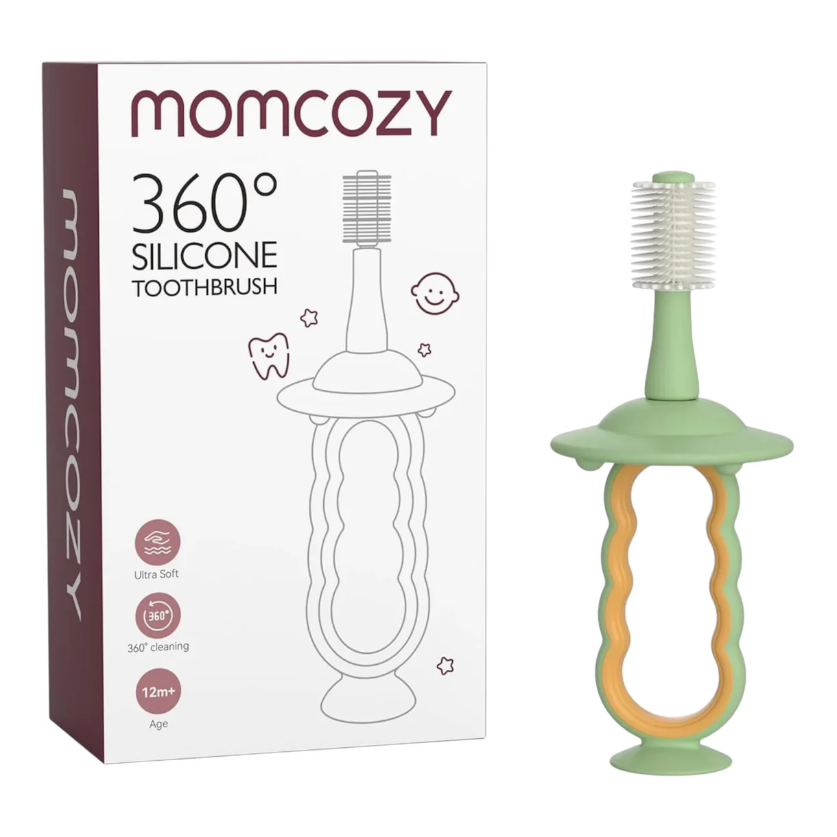 Furçë dhëmbësh për bebe Momcozy Baby Toothbrush , e gjelbert