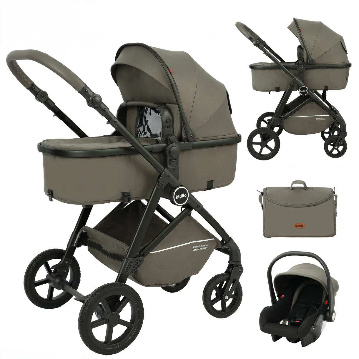 Karrocë Kidilo - Set 3në1