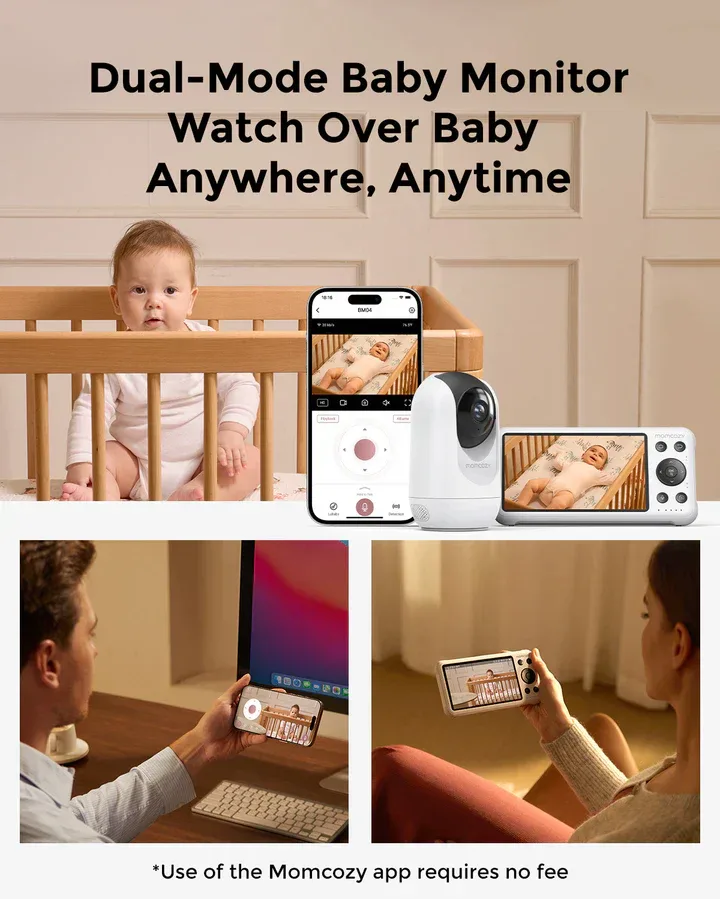 Momcozy BM04 / Me 2 kamera– Kamera Monitorimi Smart Wi-Fi për Foshnjë me Ekran 5″ dhe funksion Dual-Mode - imazh 2